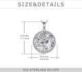 wholesale 925 Sterling Silver Green Turquoise Tree of Life Family Pendant Necklace for Mothers and Grandmothers-0-4