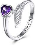 wholesale 925 Sterling Silver White Opal Leaf Heart Adjustable Open Ring Women-0-0