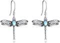 wholesale 925 Sterling Silver Turquoise Dragonfly Drop Earrings for Women-0-0
