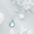 wholesale 925 Sterling Silver Teardrop Moonstone & Cubic Zirconia Leverback Earrings-0-4