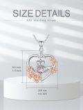 wholesale 925 Sterling Silver Metal Heart Crown Butterfly Pink Crystal Pendant Necklace Gift for Her-0-1