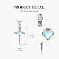 wholesale 925 Sterling Silver Heart-Shaped Moonstone Cross Pendant Necklace for Women Gifts-0-4