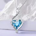 wholesale 925 Sterling Silver Heart Pendant Necklace Wholesale With Purple Gemstone-0-2