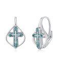 wholesale 925 Sterling Silver Turquoise Stone Cross Winged Studs for Women Men Minimalist Fine  48x36mm-0-0