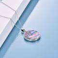 wholesale 925 Sterling Silver Tree Of Life Blue Abalone Shell Pendant Necklace-0-1