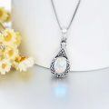 wholesale 925 Sterling Silver Cremation Urn Pendant Necklace Celtic Knot Blue Opal Teardrop Platinum Plated-0-13
