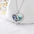 TOUPOP Sterling Silver Abalone Shell Heart Pendant Necklace-0-3