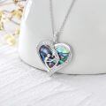 TOUPOP Sterling Silver Abalone Shell Heart Pendant Necklace-0-3