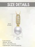 TOUPOP 14K Gold Freshwater Cultured Pearl Necklace with Pendant-0-3
