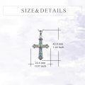 wholesale 925 Sterling Silver Abalone Shell Celtic Knot Cross Pendant Necklace for Women-0-2
