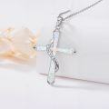 wholesale Opal Cross Necklace 925 Sterling Silver Infinity/stethoscope/musical Note Pendant Necklaces Faith Jewelry Christmas Gifts For Women Her -0-1