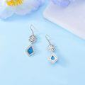 wholesale 925 Sterling Silver Turquoise Drop Earrings with Flower and Celtic Design-0-2
