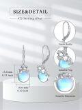 wholesale 925 Sterling Silver Frog with Blue Moonstone Drop Earrings Gifts for Her-0-4