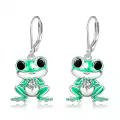 TOUPOP Sterling Silver Crystal Frog Earrings S925 Women Birthday Christmas Gifts-0-0