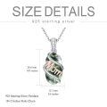 wholesale 925 Sterling Silver Mom Moss Agate Pendant Necklace Two Tone Rose Gold-0-23