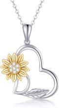 wholesale 14K Gold Diamond You Are My Sunshine Heart Necklace for Women-0-0