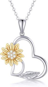 wholesale 14K Gold Diamond You Are My Sunshine Heart Necklace for Women-White Gold