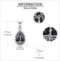 wholesale 925 Sterling Silver Moonstone & Black Onyx with Agate Tree of Life Cremation Jewelry Pendant Necklace for Ashes Keepsake Memorial Gift-0-2