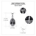 wholesale 925 Sterling Silver Moonstone & Black Onyx with Agate Tree of Life Cremation Jewelry Pendant Necklace for Ashes Keepsake Memorial Gift-0-2