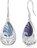 wholesale 925 Sterling Silver Abalone Shell Filigree Drop Dangle Earrings for Women Girls-0-0