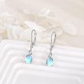 wholesale 925 Sterling Silver Blue Opalite Teardrop Leverback Drop Earrings-0-2