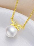 wholesale 14K Gold Freshwater Pearl Pendant Necklace with Rolo Chain for Women-0-4