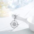 wholesale 925 Sterling Silver Compass Anchor Necklace with Inspirational Pendant-0-3