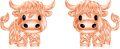 wholesale Rose Gold 925 Sterling Silver Highland Cow Stud Earrings - Cute Animal s for Women & Girls (Birthday/Halloween/Christmas)-0-0