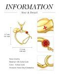 TOUPOP 14K Gold CZ Stethoscope Heart Pendant Necklace-0-4