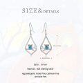 wholesale 925 Sterling Silver Turquoise Owl Teardrop Dangle Earrings-0-5