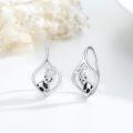 wholesale 925 Sterling Silver Panda Bamboo Leaf Leverback Earrings Gift for Women Girls-0-5