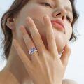 wholesale Sterling Silver Lapis Lazuli Vintage Floral Adjustable Ring, Size 8, 5.3mm Stone, Gift for Women-0-3