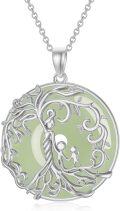 wholesale 14K Gold Sterling Silver Jade Tree of Life Necklace for Women-0-45