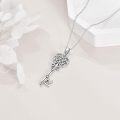 wholesale 925 Sterling Silver Heart-Shaped Key Pendant Necklace for Women's Gifts-0-4