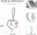 wholesale 925 Sterling Silver 925 Rose Gold Plated Heart with Floral Drop Earrings for Women-0-3