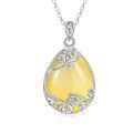 wholesale 925 Sterling Silver Filigree Teardrop Pendant Necklace for Women-0-48