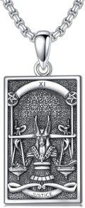wholesale 925 Sterling Silver Justice Tarot Pendant Necklace s for Men Women Gifts Jewelry-0-0