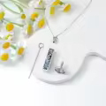 TOUPOP Silver Urn Necklace with Dragonfly-0-1