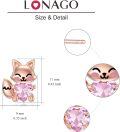 wholesale 925 Sterling Silver Pink Crystal Love Heart Fox Stud Earrings for Girls and Women-0-11