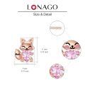 wholesale 925 Sterling Silver Cute Fox Holding Heart Earrings Wholesale Pink-0-11