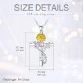 wholesale 925 Sterling Silver 12 Birthstone Flower Pendant Necklace for Women-0-11
