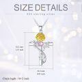 wholesale 925 Sterling Silver Cross Pendant With Red Gemstone And Lily Design-0-11