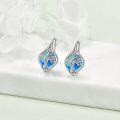 wholesale TOUPOP Tree Of Life Birthstone Earrings Sterling Silver Birthstone Leverback Earrings Tree Of Life Jewelry Gifts For Women Teens Birthday -0-1