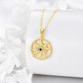 wholesale 10K Gold Evil Eye Pendant with Stars and Moon Necklace for Women-0-2