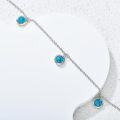 wholesale Sterling Silver Turquoise Stone Anklet for Women Mother s Day Gift-0-2