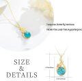 wholesale 10K Gold Turquoise Stone Butterfly Pendant Necklace - Mothers Day Gifts for Her-0-1