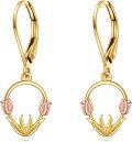 wholesale 14K Gold Tulip Flower Leverback Earrings for Women-0-0