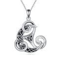 wholesale 925 Sterling Silver Celtic Triquetra Knot Pendant Necklaces for Women and Men-0-0