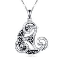 wholesale 925 Sterling Silver Celtic Triquetra Knot Pendant Necklaces for Women and Men-Triskelion 2