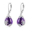 wholesale 925 Sterling Silver Teardrop Earrings Wholesale With Blue Gemstone And Scroll Design-0-38